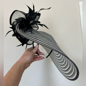 Black and Sheer Fascinator Perfect for Derby Hat